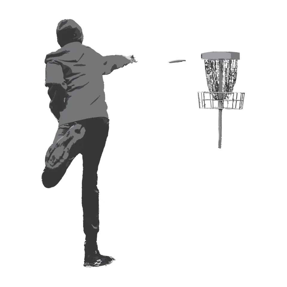 Disc Golfer Putting
